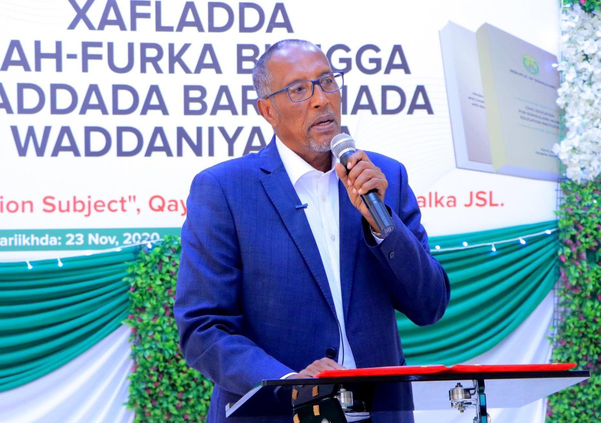 MoPCASL's tweet photo. Today, the President of the Republic of Somaliland, HE @musebiihi,  launched the National Civic Education programme for higher education institutions which was initiated by @MoPCASL in collaboration with @moe_somaliland. https://t.co/X3wBEsKwC4