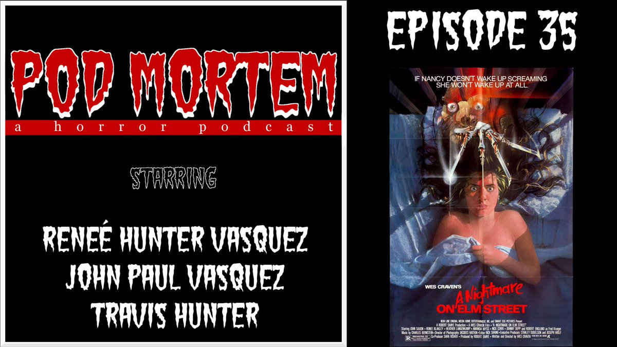 thepodmortem's tweet photo. In our new episode, we discuss Wes Craven’s 1984 horror classic #ANightmareOnElmStreet! 

Listen here and don’t forget to subscribe and share!
https://t.co/AinNUMERhF 

#horror #podcast #podmortem https://t.co/sm23feAab1