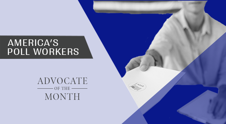 ABAGrassroots's tweet photo. We are proud to honor America's Poll Workers as our Advocates of the Month for November 2020. In an election year where it appeared that America would have a shortage of poll workers due to the COVID-19 pandemic, legal professionals stepped up to fill the void! #PollWorkerEsq https://t.co/aVC8eJKYmk