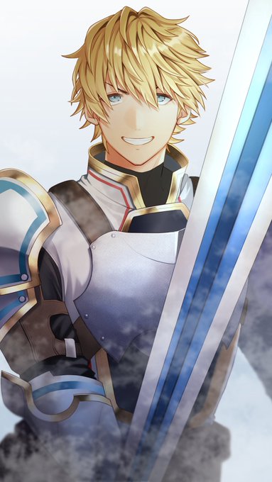 #にじさんじ五十音順に描いたら童田明治の時には画力上がってる説 
#絵クス絵画 

剣が青く光るらしいのかっこいい!! 