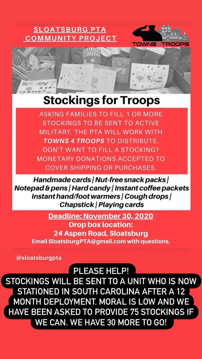 SarRayban's tweet photo. Reminder: We are still collecting stockings for the Troops! They will be sent to a Unit who is now stationed in South Carolina after a 12 month deployment. Moral is low and we have been asked to provide 75 stockings if we can. So far, we have 48 stockings. ❤️💙 https://t.co/xo4yDxVkcH