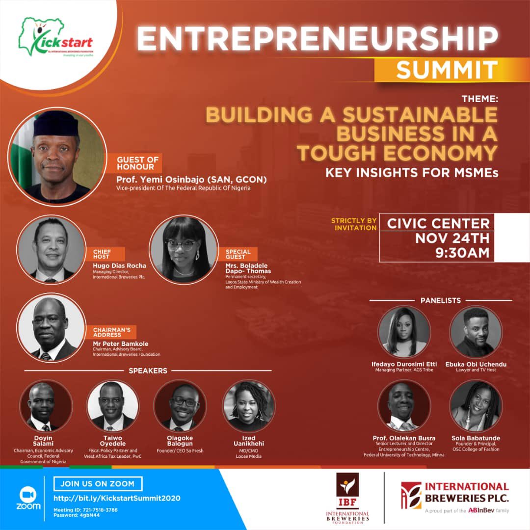 IBPlc_ng's tweet photo. It’s Tomorrow!!💃🏻
Are you ready!!! Join us at 9:30am for our Kickstart Entrepreneurship Summit
To Register, visit https://t.co/ttcUONeakx
#ibplckickstart #KickStart2020 #InternationalBreweriesFoundation #Entrepreneurship https://t.co/7wTLxhvMWO