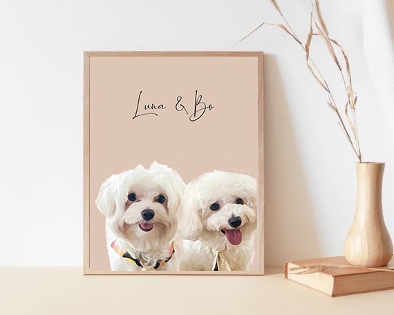 benandbart's tweet photo. The perfect holiday gift for pet lovers🐶Customized pet portraits will be available on our website tomorrow 💓 [ wooden frame is included too ] https://t.co/5WTfCpa94o https://t.co/V1NImwGNlL