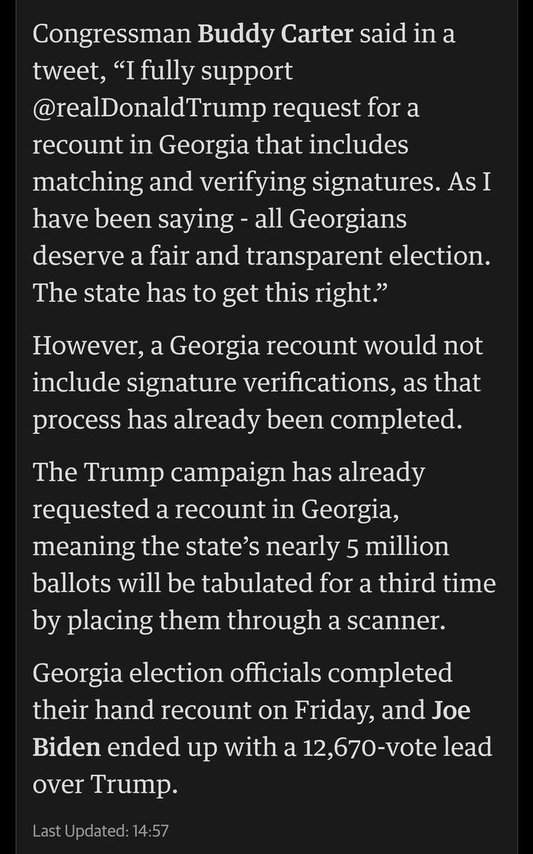 TheStephenRalph's tweet photo. I wonder how many times #Trump will end up losing in the State of Georgia?! He's already lost three times. 😳 #ItsTimeToConcede #ConcedeNowTrump
https://t.co/6EKcY3J4Ig https://t.co/9Sb2iBMvwz