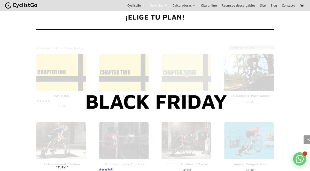 Todos nuestros planes de entrenamiento rebajados un 40%. 😎 + sorteo de una plaza para la marcha cicloturista Quebrantahuesos. 🐧

La oferta empieza ya mismo y termina el próximo lunes 30 de Noviembre a las 23:59h.⏱

Introduce el código BLACKFRIDAY 

cyclistgo.com/planes-de-entr… 💻