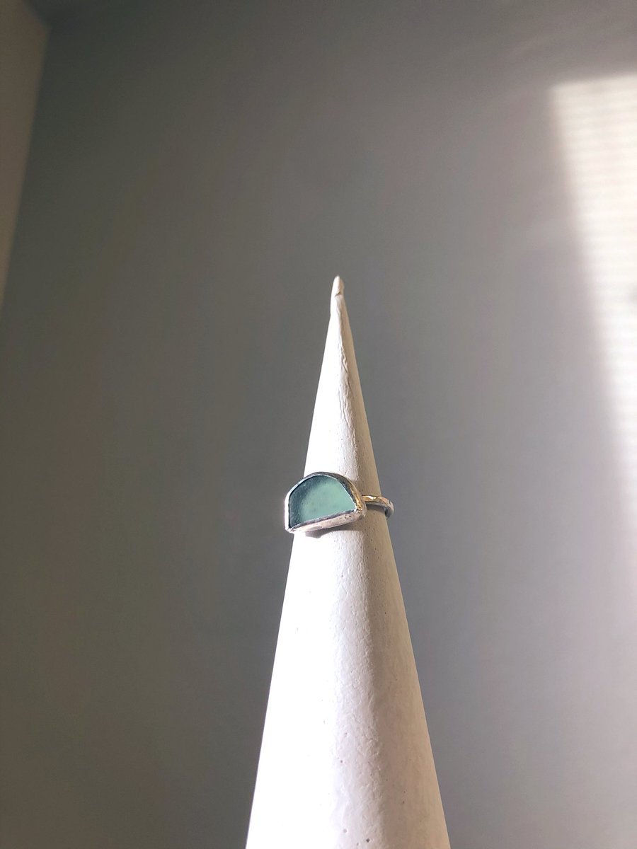 aves_rainey's tweet photo. Sea glass ring #mothermade 
Lots more sea glass rings up for grabs this Christmas ✨ all glass has been hand collected by me from the North and West shores of Oahu, HI https://t.co/2O2yPYVecX