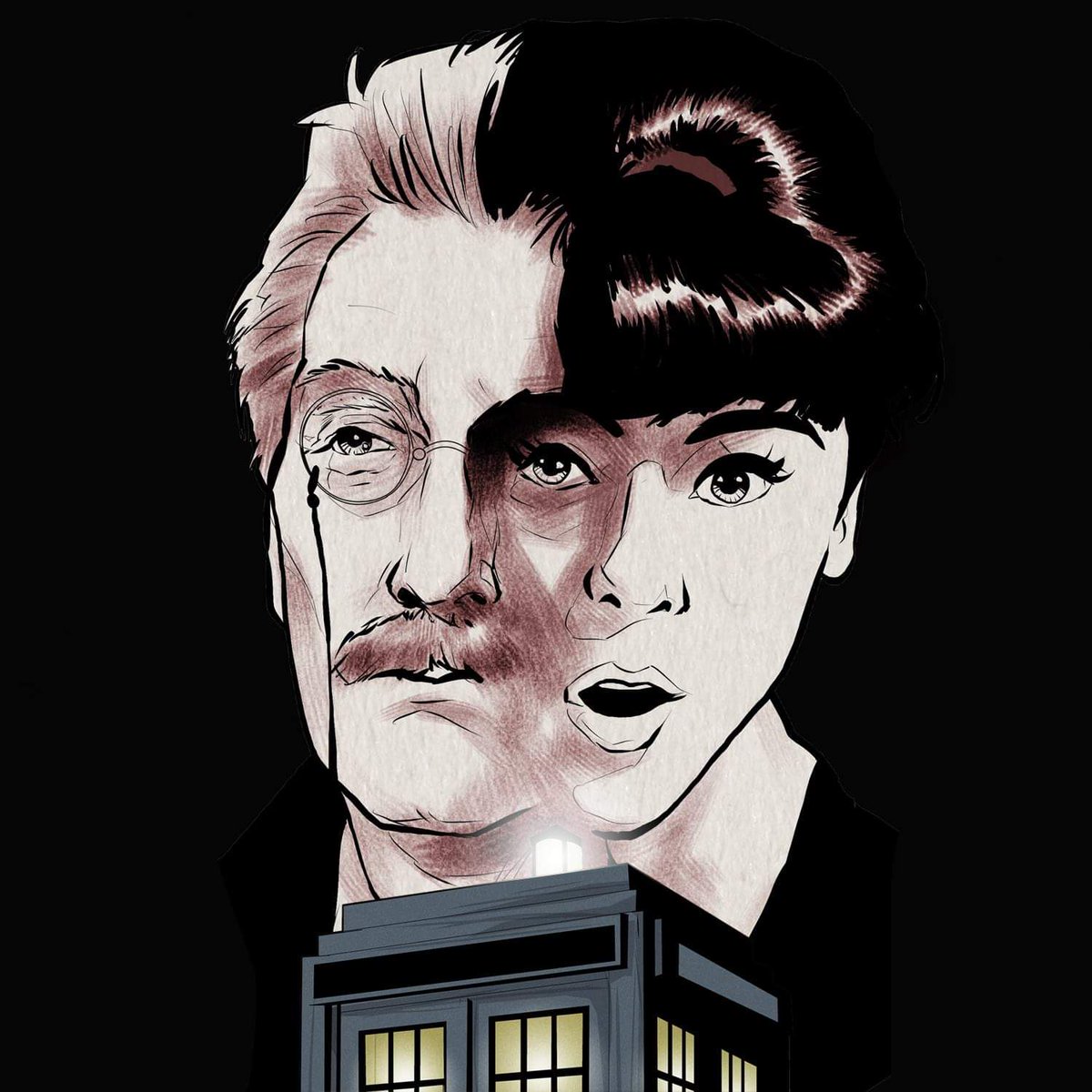 JourneyIntoTime's tweet photo. #NewProfilePic ART! By @shedsteven - with a request to homage Alister Pearson's An Unearthly Child video cover. #DoctorWho #AudioDrama #MostExciting https://t.co/Vl8wZO47Gc