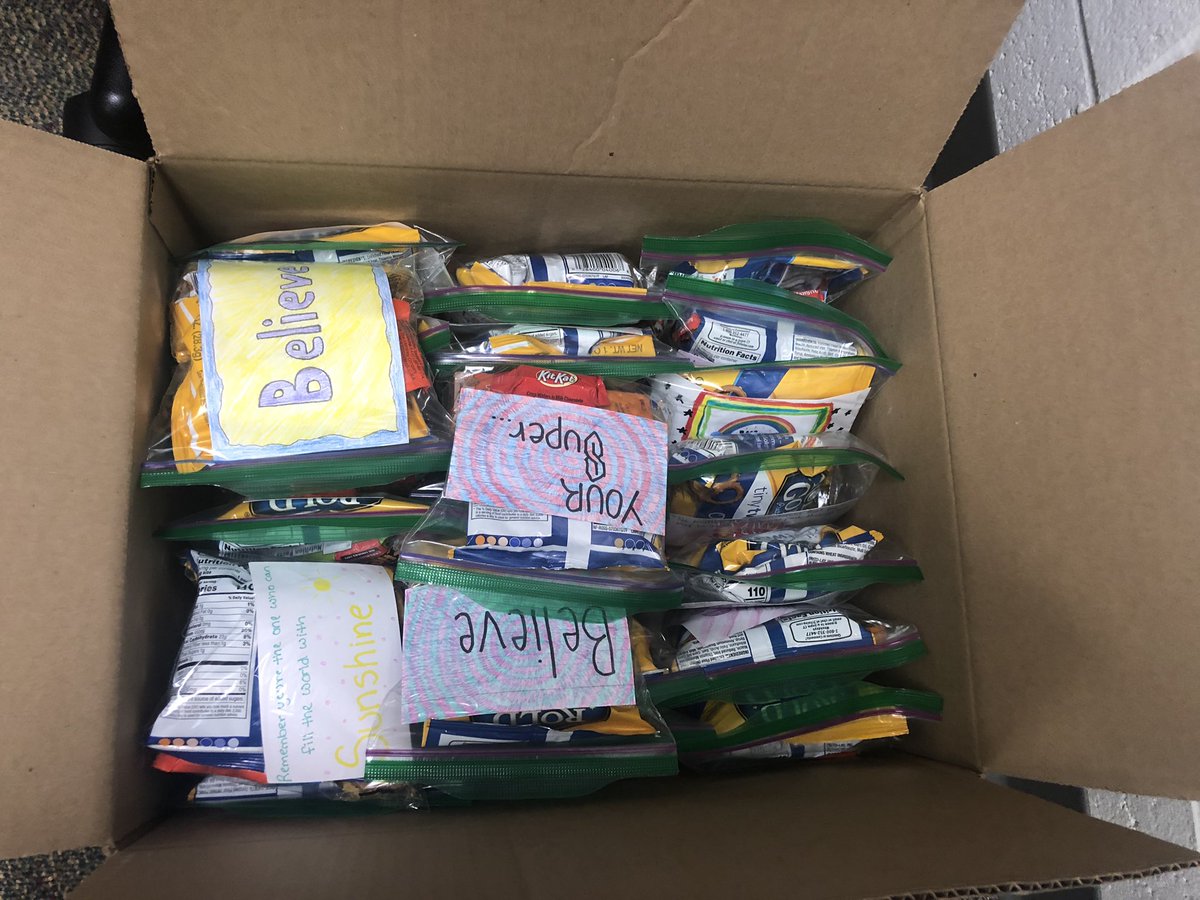 CherokeeHSDECA's tweet photo. Thank you to all our members who sent in inspirational messages that were included with the “Snack Packs To-Go” donated to the Ronald McDonald House of Southern NJ. https://t.co/uyD6FQk0Hv