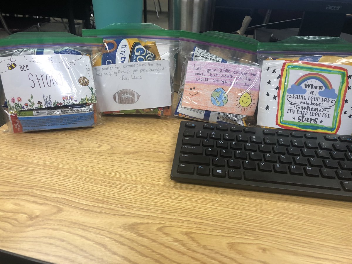 CherokeeHSDECA's tweet photo. Thank you to all our members who sent in inspirational messages that were included with the “Snack Packs To-Go” donated to the Ronald McDonald House of Southern NJ. https://t.co/uyD6FQk0Hv