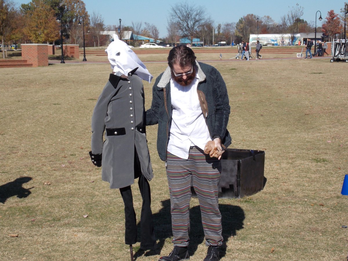 MTSUGoreCenter's tweet photo. #OTD in 2015, #MTSU students marched from the Student Union commons to #ForrestHall. They carried an effigy of Nathan Bedford Forrest in a coffin to "bury" him at the ROTC building, and urge the University to rid the campus of his racist image for good. @PrjctSTAND https://t.co/FRs6s1iX5z