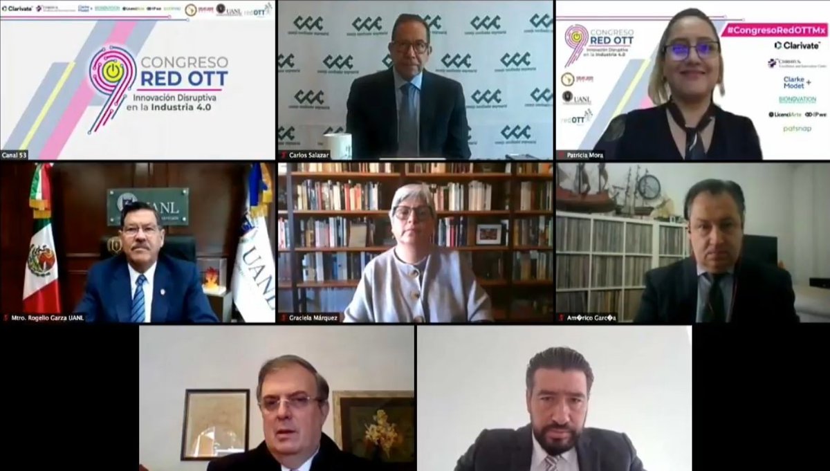 RedOTTMX's tweet photo. Queda formalmente inaugurado el 9° #CongresoRedOTTMx 2020, 100% #Online, por parte del Mtro. Marcelo Ebrard Casaubón, Secretario de Relaciones Exteriores.

@cceoficialmx @SE_mx @SRE_mx 

@uanl @PPT_CELAC @clarivate @clarkemodet_mx @bionovation @LicenciArte @PatSnap https://t.co/HCaPa57DA4