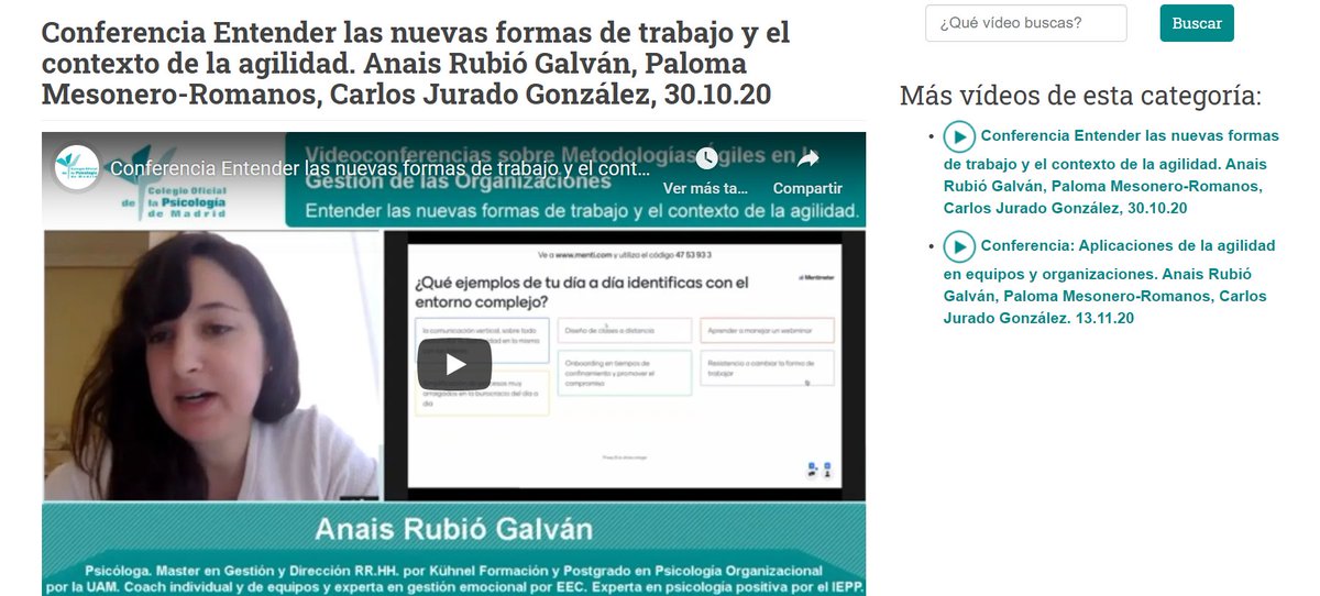 ¡Ya están disponibles las dos sesiones de #Psicologia  y #Agilidad gracias a la generosidad de <a href="/CopMadrid/">Colegio Oficial de la Psicología de Madrid</a>!
🚀 Introducción Agilidad y NFTs
👫 Casos reales en equipos que viven el cambio.
#PsicologiaYNuevasFormasDeTrabajo #PsicologiaYCambio  👉▶️bit.ly/2UTxJhG