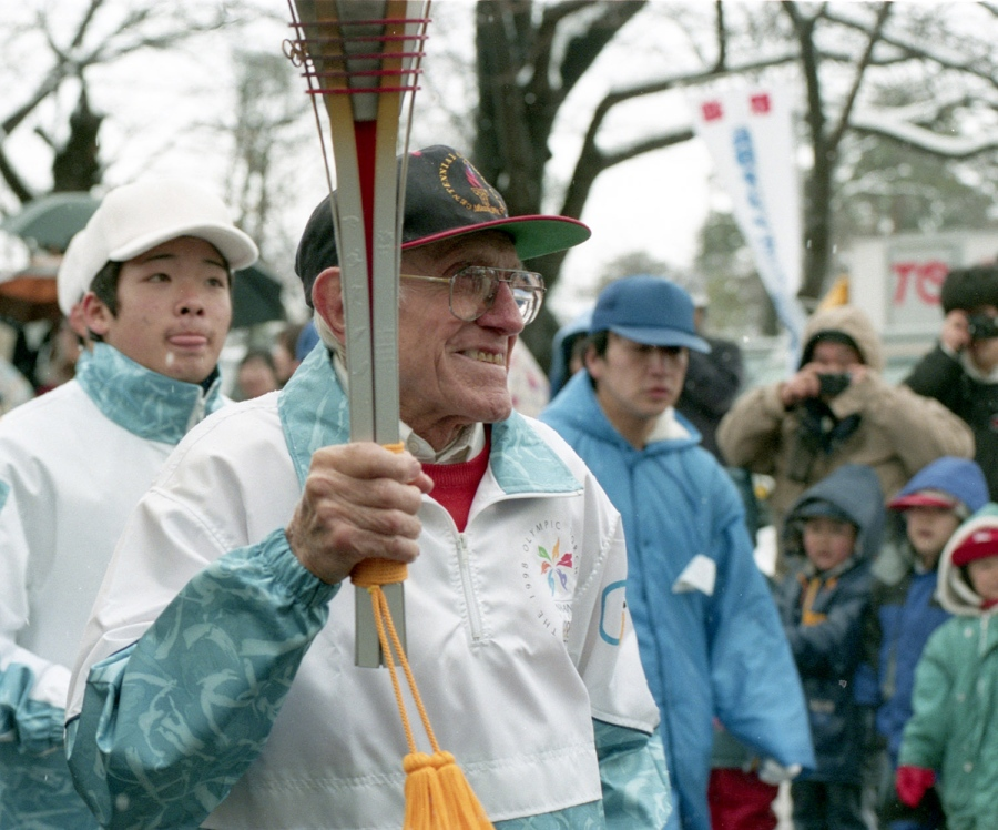 #123During WW II, Olympian Louis Zamperini's plane was shot down over the Pacific- he survived 47 days stranded at sea and 2years of brutal treatment in Japanese prison campsHis story was chronicled in Laura Hillenbrand's book, "Unbroken," and Angelina Jolie's film adaptation