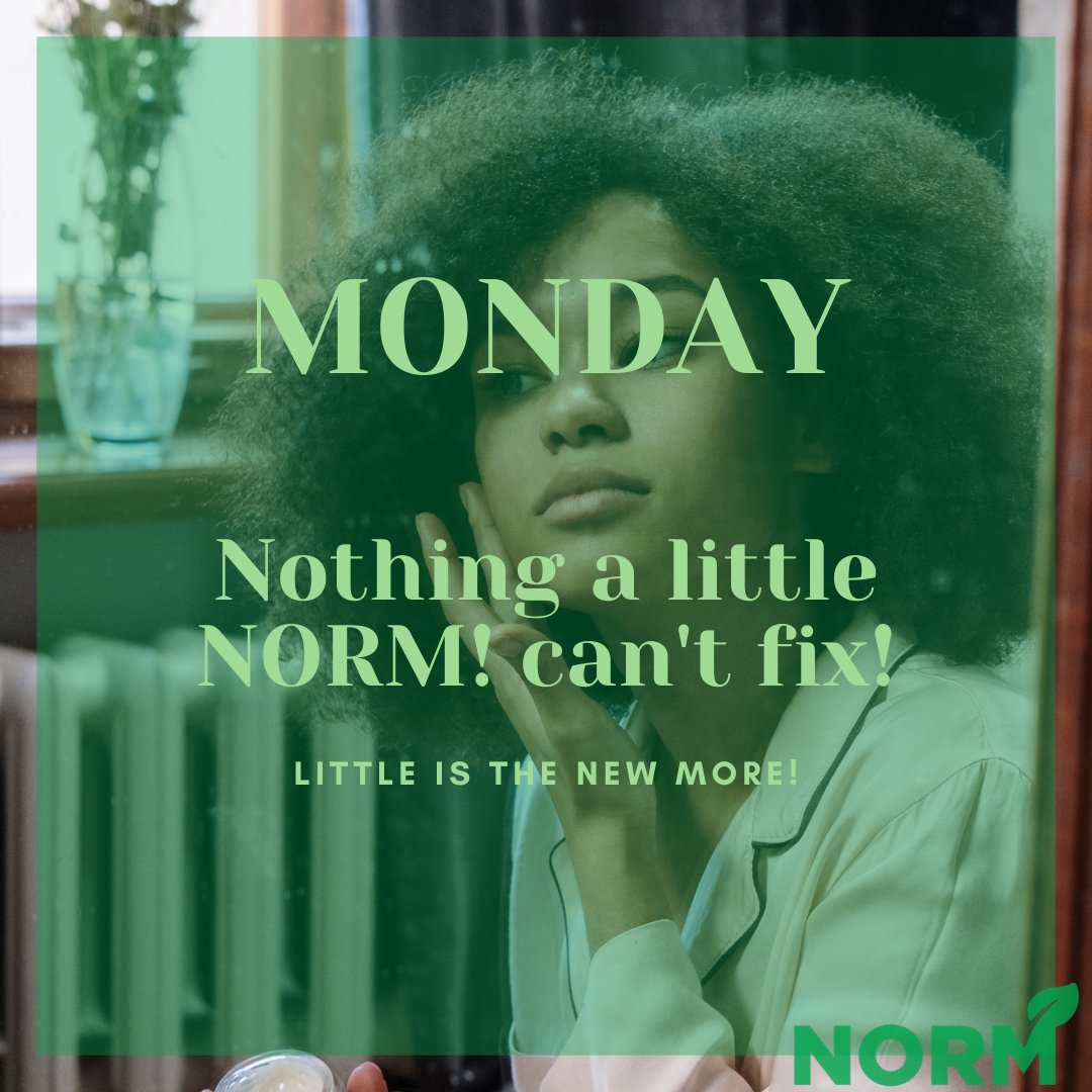 TeamNORM's tweet photo. Feeling the Monday blues?
That’s nothing a little NORM🍃 can’t fix❗️
Try out our amazing Almond Balm moisturizer today❗️
It works❗️ All you need is a little❗️
NORM🍃 LITTLE IS THE NEW MORE❗️
https://t.co/av0bsMu9ud
#mondaythoughts #GoNORM #TeamNORM https://t.co/ed31umrmTb