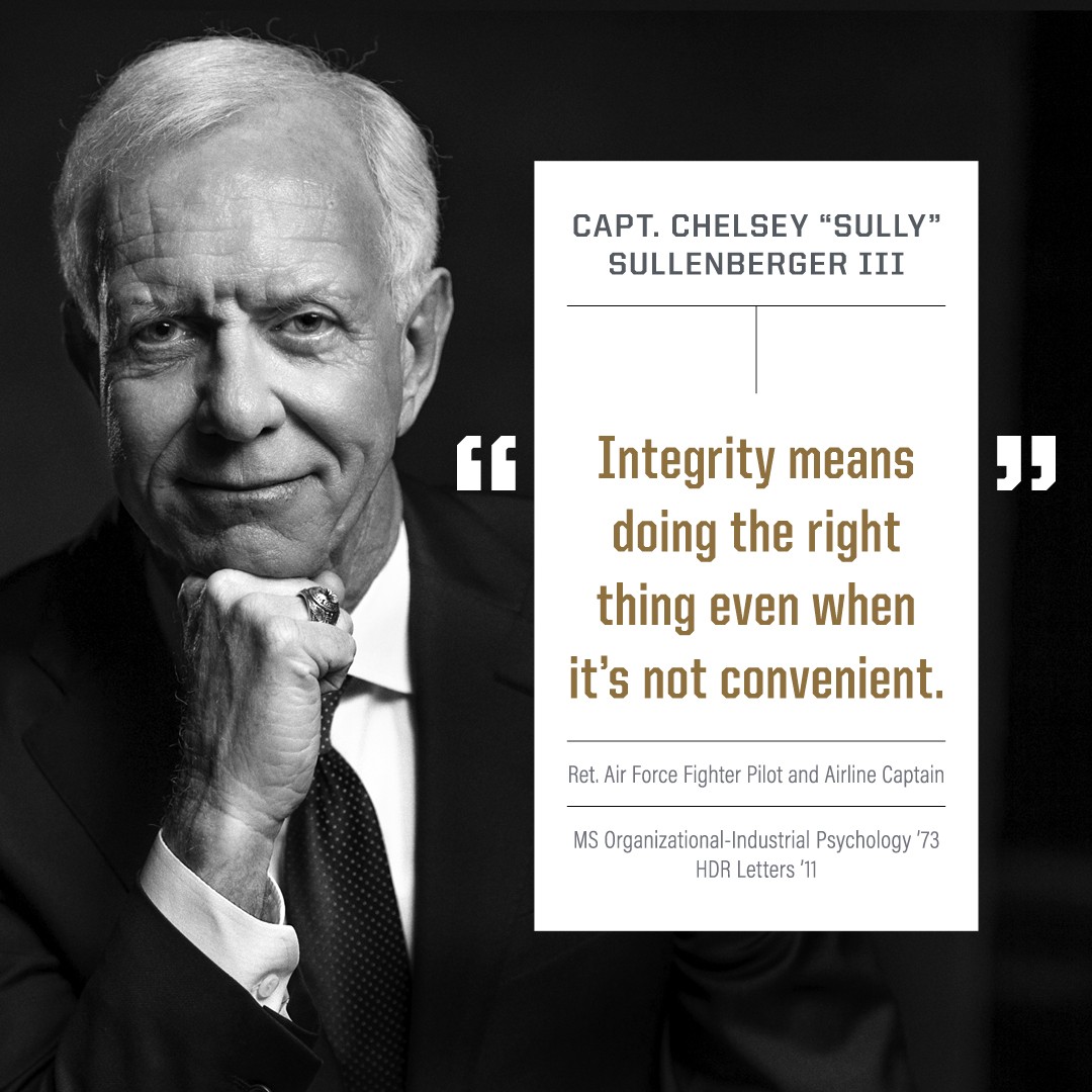 A national hero and #Purdue grad, Capt. Chelsey “Sully” Sullenberger III provides today’s inspiring words. #MondayMotivation #HHS/Pyschologist