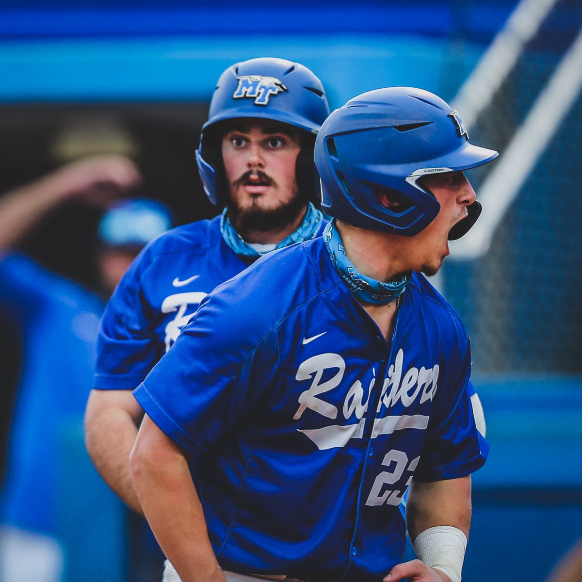 MT_Baseball's tweet photo. .@mspeirs99: 🗣️LET'S GOOO!

@Josh_Baker04: 😳

#BlueRaiders | #MT https://t.co/xk7pPXiyot
