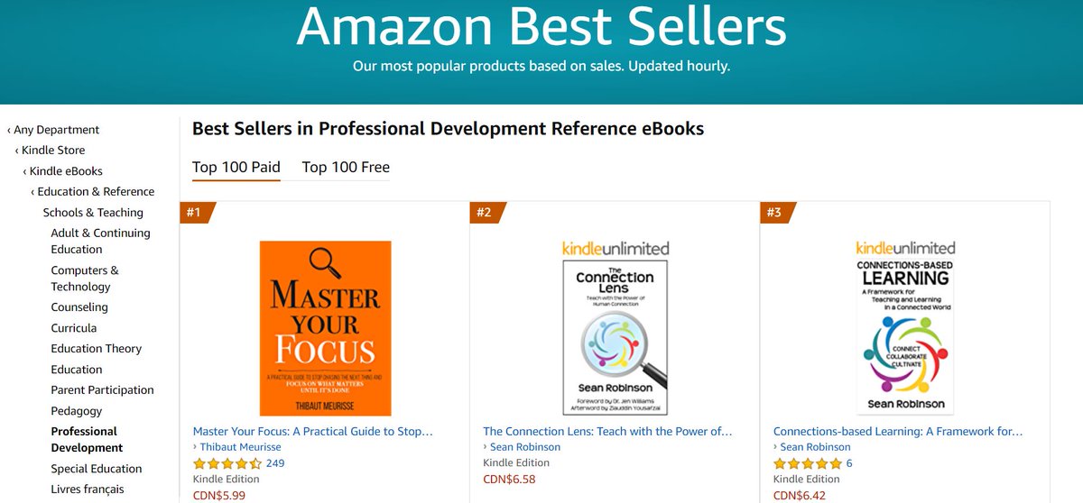 teachCBL's tweet photo. The #ConnectionLens and #ConnectionsbasedLearning are #2 and #3 best sellers in Pro D Reference eBooks.
Find them here:
Connections-based Learning: https://t.co/SVqLWXfe5J
The Connection Lens: https://t.co/mGiD6aRqBx
#TeachCBL https://t.co/XEMy3ufXv9