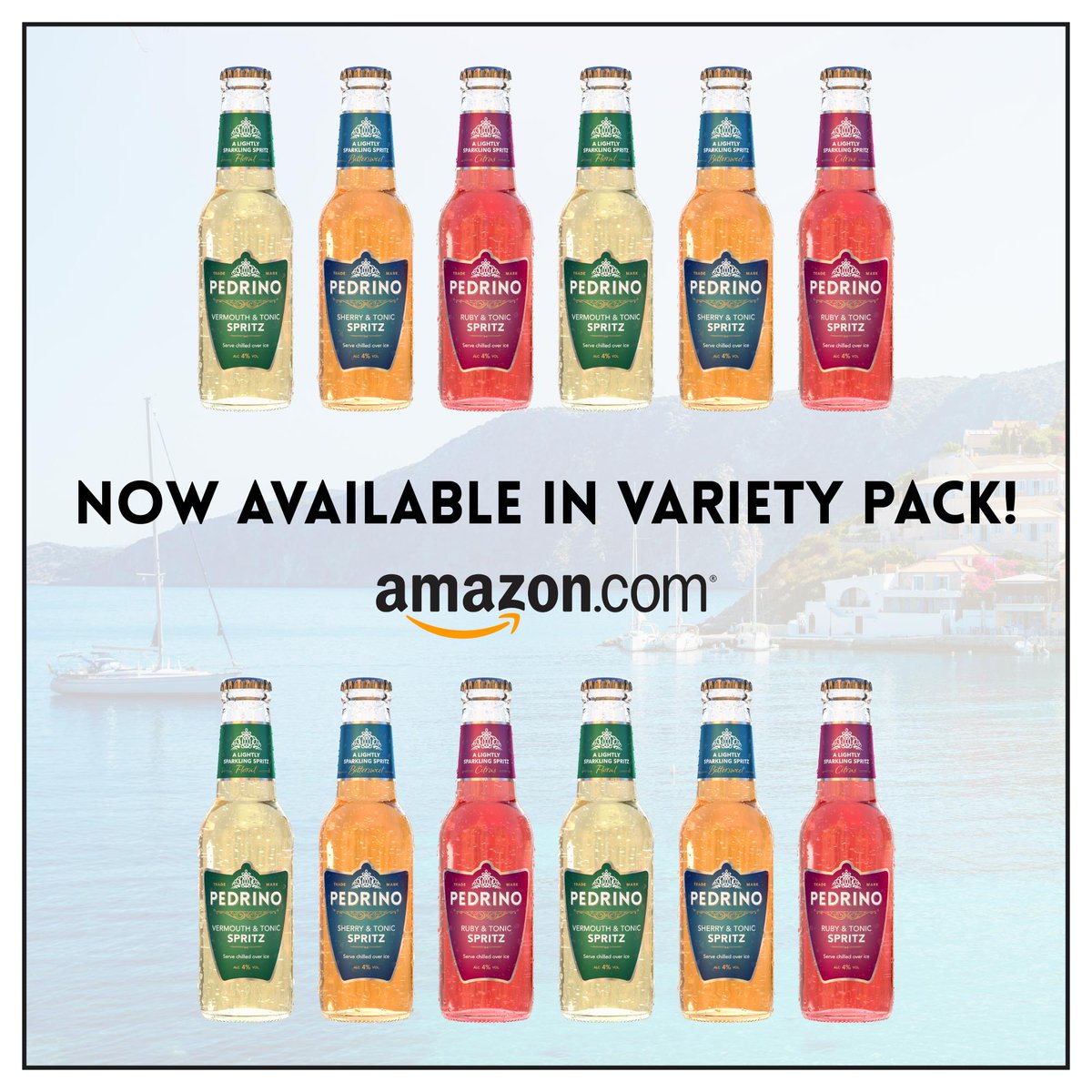 😎🍹🍸

*** NEW Product Alert!! ***

😎🍹🍸

Variety Pack, exclusively on Amazon.

Includes:

4 x Pedrino Vermouth &amp; Tonic Spritz
4 x Pedrino Sherry &amp; Tonic Spritz
4 x Pedrino Ruby &amp; Tonic Spritz

Will do rather nicely for Christmas cocktails!

Shop Now: amzn.to/2UUOf0A