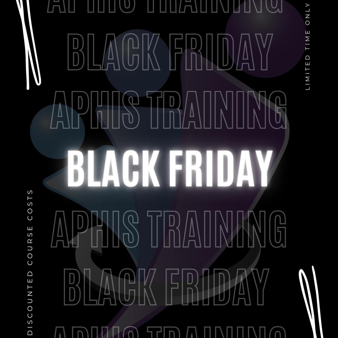 AphisTraining's tweet photo. *** BLACK FRIDAY DISCOUNT! ***

For Black Friday, we are offering a 10% discount on a number of our courses! Discount valid from 23rd-27th November. 

Get in touch for more info! 
.
.
.
#blackfriday #blackfriday2020 #blackfridaydeals #blackfridaysale #training #courses #workplace https://t.co/3QzEZe5iZ7
