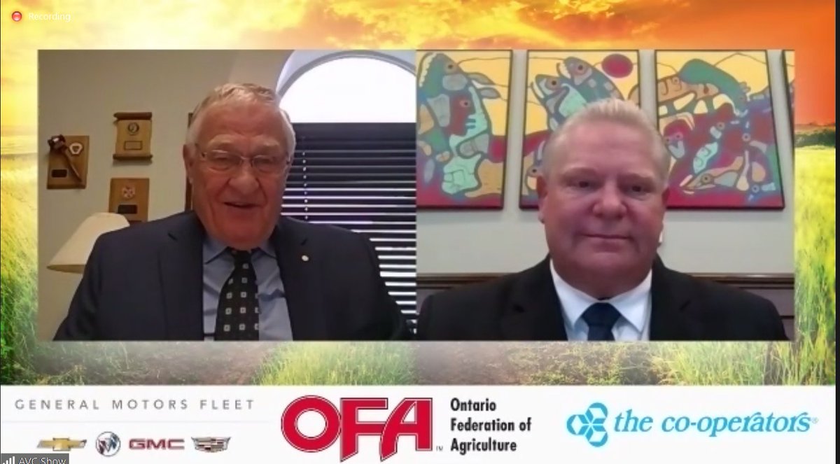 erniehardeman's tweet photo. This morning, I was proud to join Premier @FordNation at the @OntarioFarms virtual AGM to talk about our government’s support for Ontario’s farmers and agri-food sector as we work together on Ontario’s road to recovery. https://t.co/us6j1Tvg5q
