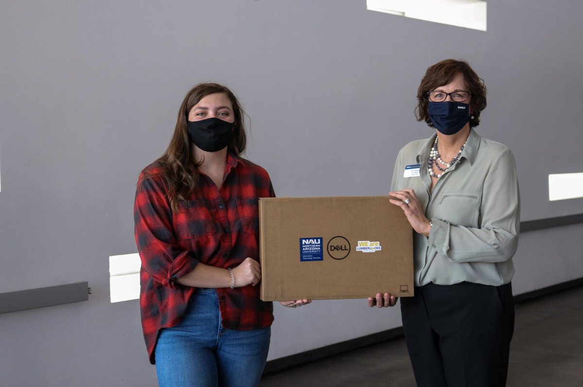 NAU_CIO's tweet photo. We partnered with Student Affairs @NAUVPSA to do a laptop giveaway for students who have been actively using the COVID-Watch app and NAU HealthCheck.💻During this global pandemic, it is important to champion those who make an effort to keep our Lumberjack community safe. #oneNAU https://t.co/2pSjgGrT3U