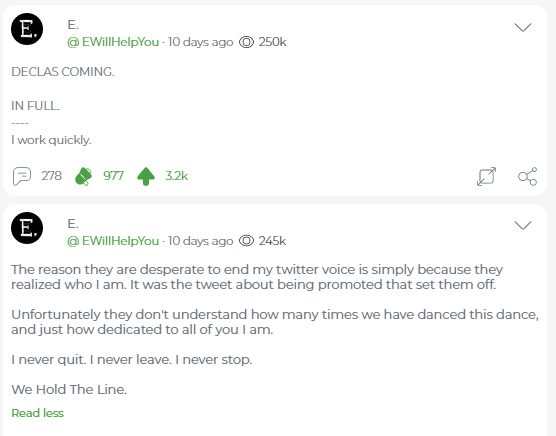 4. One of the first messages was DECLAS is coming, IN FULL, I work quickly...