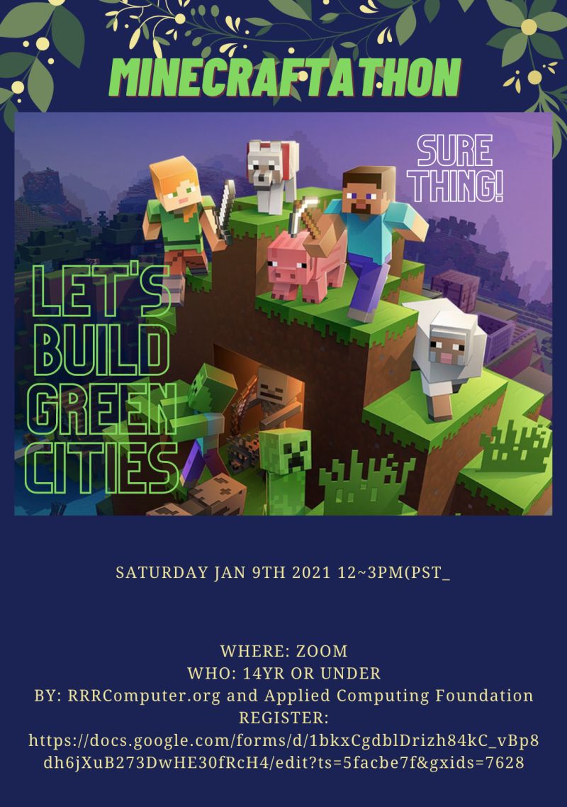 LearnBuildApply's tweet photo. Minecraft with Sustainability? 🧐
Possible? 👍
In doubt? Then come to our Mincraft-a-thon on Jan 9th hosted by ACF and RRRComputer
🌏 Registration 🌏 https://t.co/hqWrbbnmYT
#minecraftedu #minecraft #stem # #sustainability #middleschool #game #fun #acf #RRRComputer #hackathons https://t.co/NidDGtNkfh
