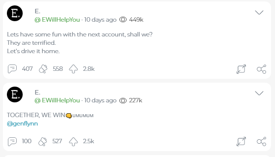 5. Together we win, and Lets have some fun with the next account. Presumably this he means twitter account...  #E  #EtheFriend  #EWill...