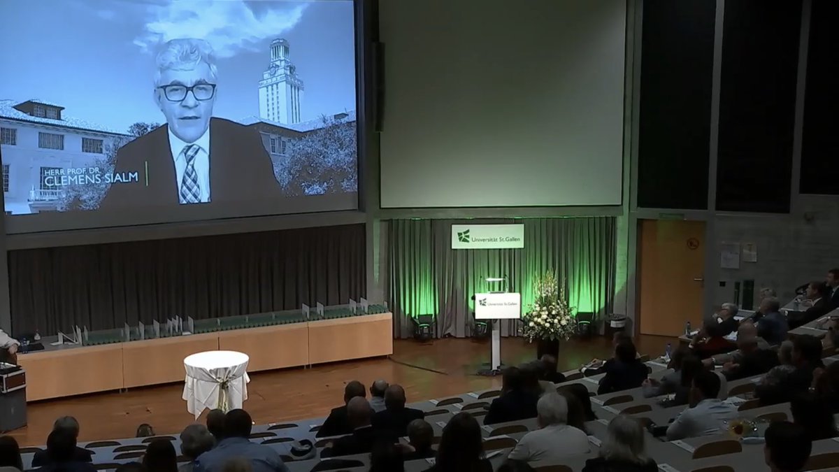 I am very honored to have received earlier this semester an honorary doctorate (Dr. oec. h.c.) from my alma mater, the University of St. Gallen in Switzerland.