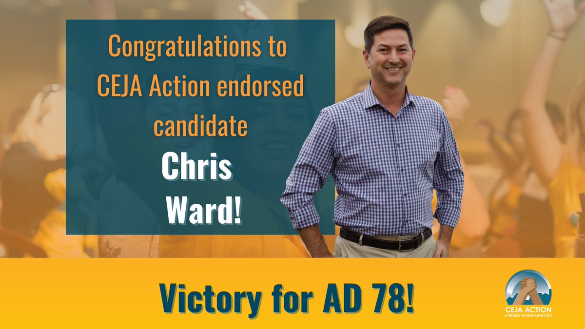 Congratulations to @CEJAAction endorsed <a href="/ChrisWard4AD78/">Chris Ward for State Assembly</a> on your victory for San Diego! We look forward to working together in #2021 and beyond for environmental justice! 🎉🎉🎉 #EJcandidates