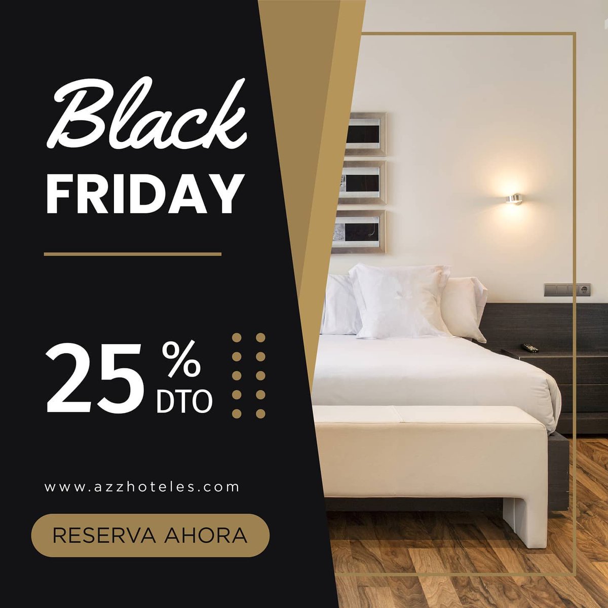 ⚫ Más #BLACKFRIDAY‼️
Reserva ahora tu estancia en <a href="/HotelTactica/">Hotel Táctica</a> y consigue un 25% de descuento, sólo hasta fin de mes!

📆 azzhoteles.com