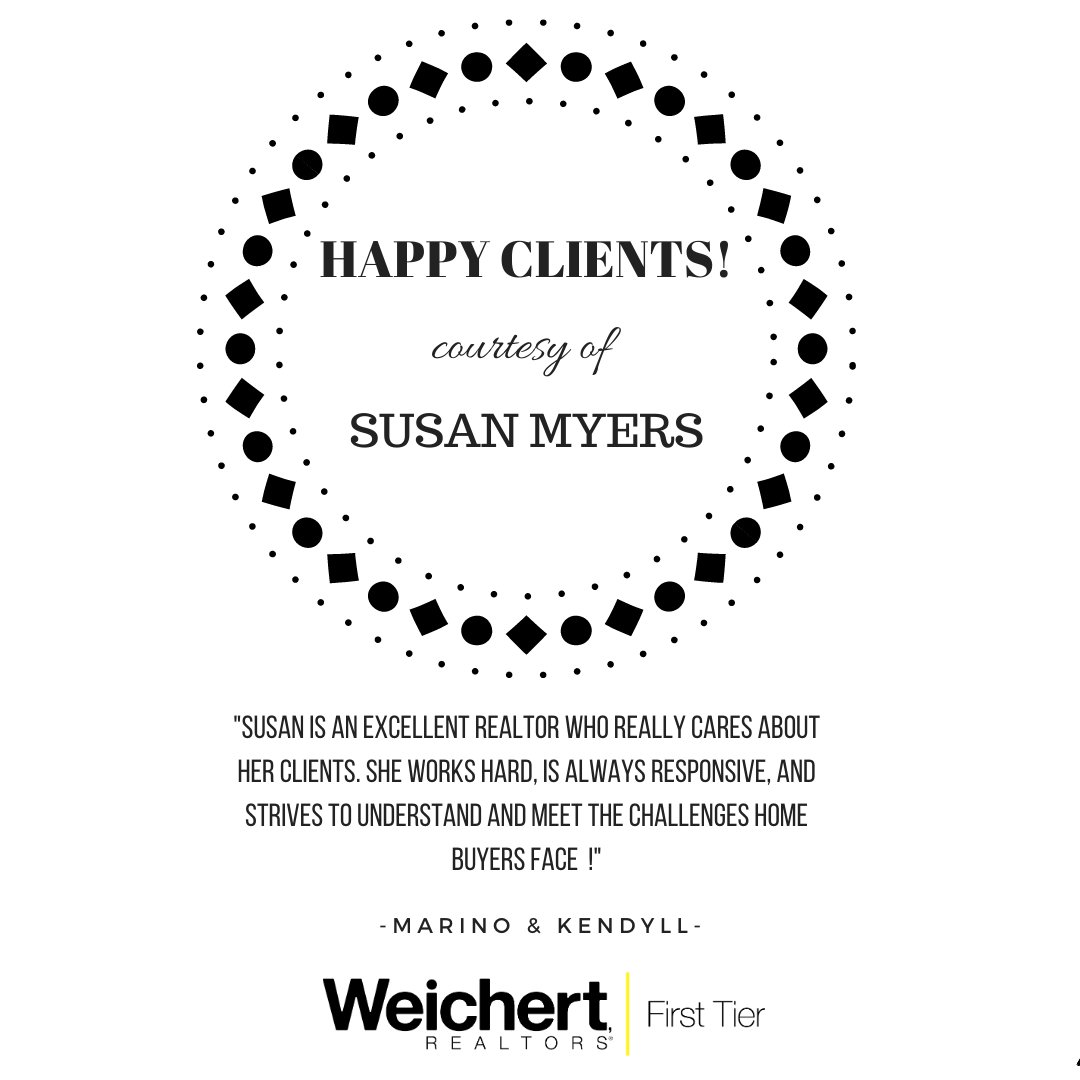 weichertft's tweet photo. 📢Today's Testimonial is for Susan Myers! Great job Susan! ⭐⭐⭐⭐⭐ #wrft #happyclients #excellentrealtor https://t.co/obErmHw9yj