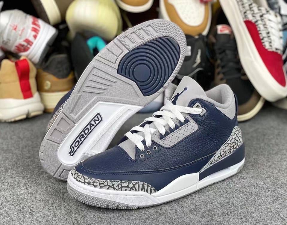 Jordan 3 navy blue hot sale