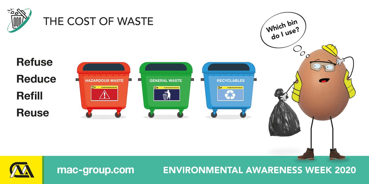 macgroupcom's tweet photo. Day 1: The Cost of Waste
What can sites do to reduce the cost of waste?
#LoveConstruction #TEAMmac #ProgressingResponsibly #TheCostOfWaste #SegregateWaste #EnvironmentalAwarenessWeek https://t.co/6S94IiE50w