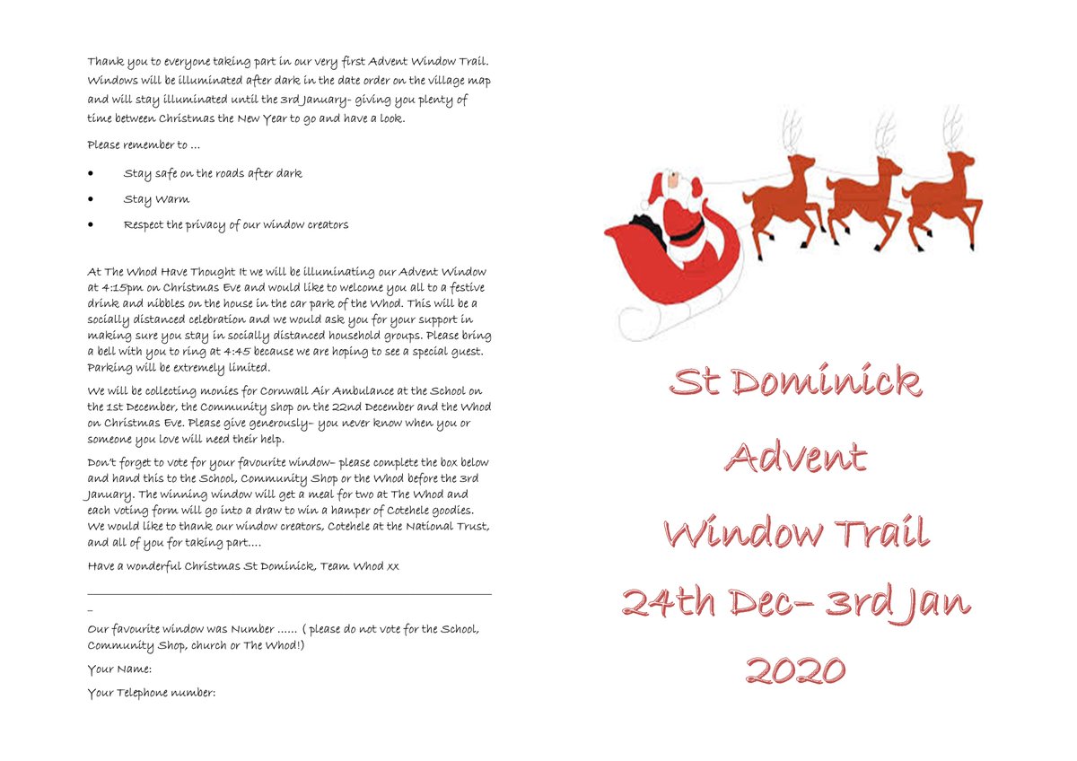 whodycornwall's tweet photo. #ThankYou to everyone taking part in our first #AdventWindowTrail,! Windows will be illuminated after dark in date order on the #map and will stay #illuminated until 03/01/21-giving you plenty of time between #Christmas and #NewYear to go and have a look. #StaySafe and #enjoy! https://t.co/RhdcxvoMYI