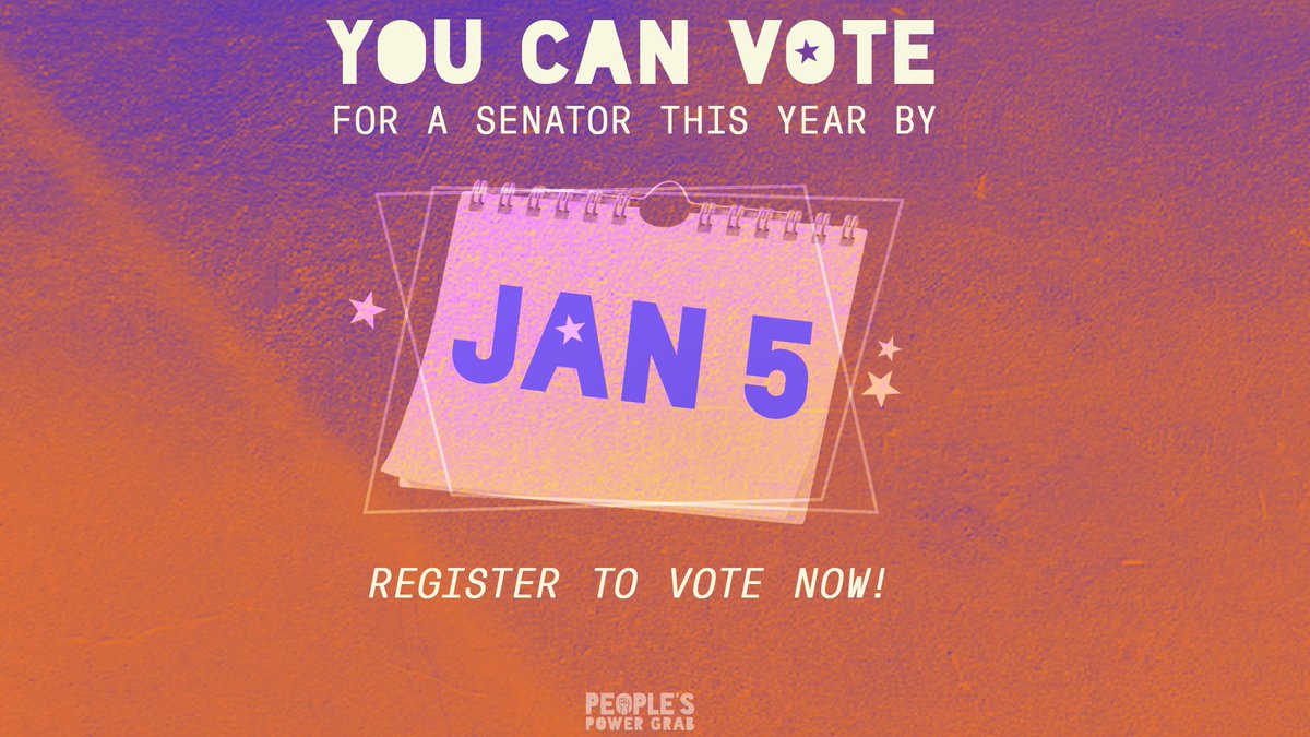 We have work to do, Georgia! If you didn't vote during the general election, now it's your chance to make your voice heard. Register to vote for the Georgia U.S. Senate race: peoplespowergrab.org