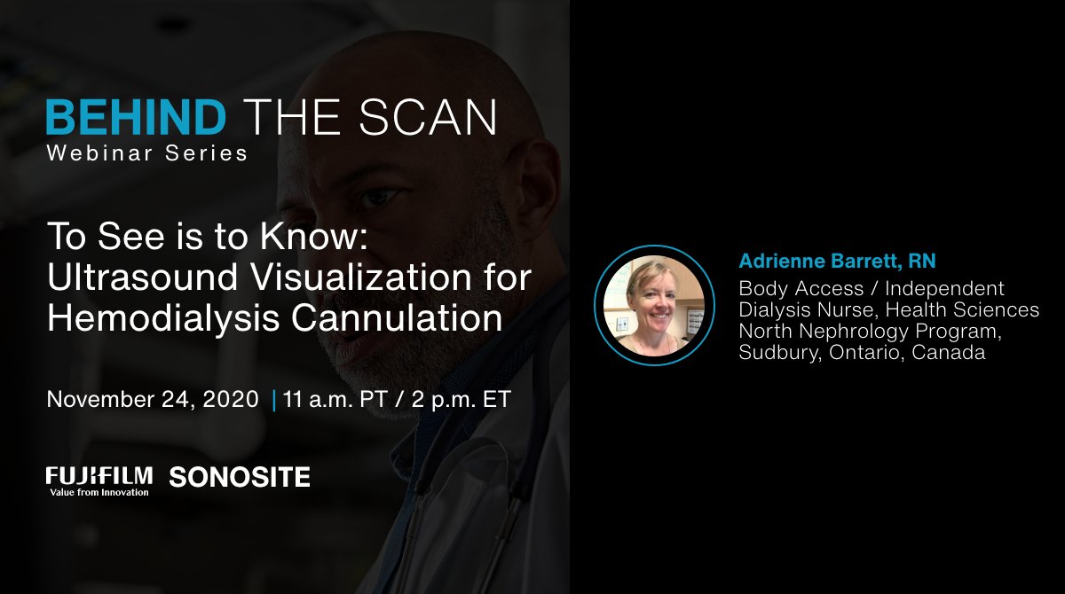 Sonosite's tweet photo. Register for our live, expert-led webinar tomorrow (Nov-24), and discover how using #ultrasound guidance for hemodialysis cannulations can increase clinician confidence, reduce patient anxiety, and reduce risks of adverse events. https://t.co/Q7NEk2tjn9
#MedEd #BehindTheScan https://t.co/dPFfchWQMD