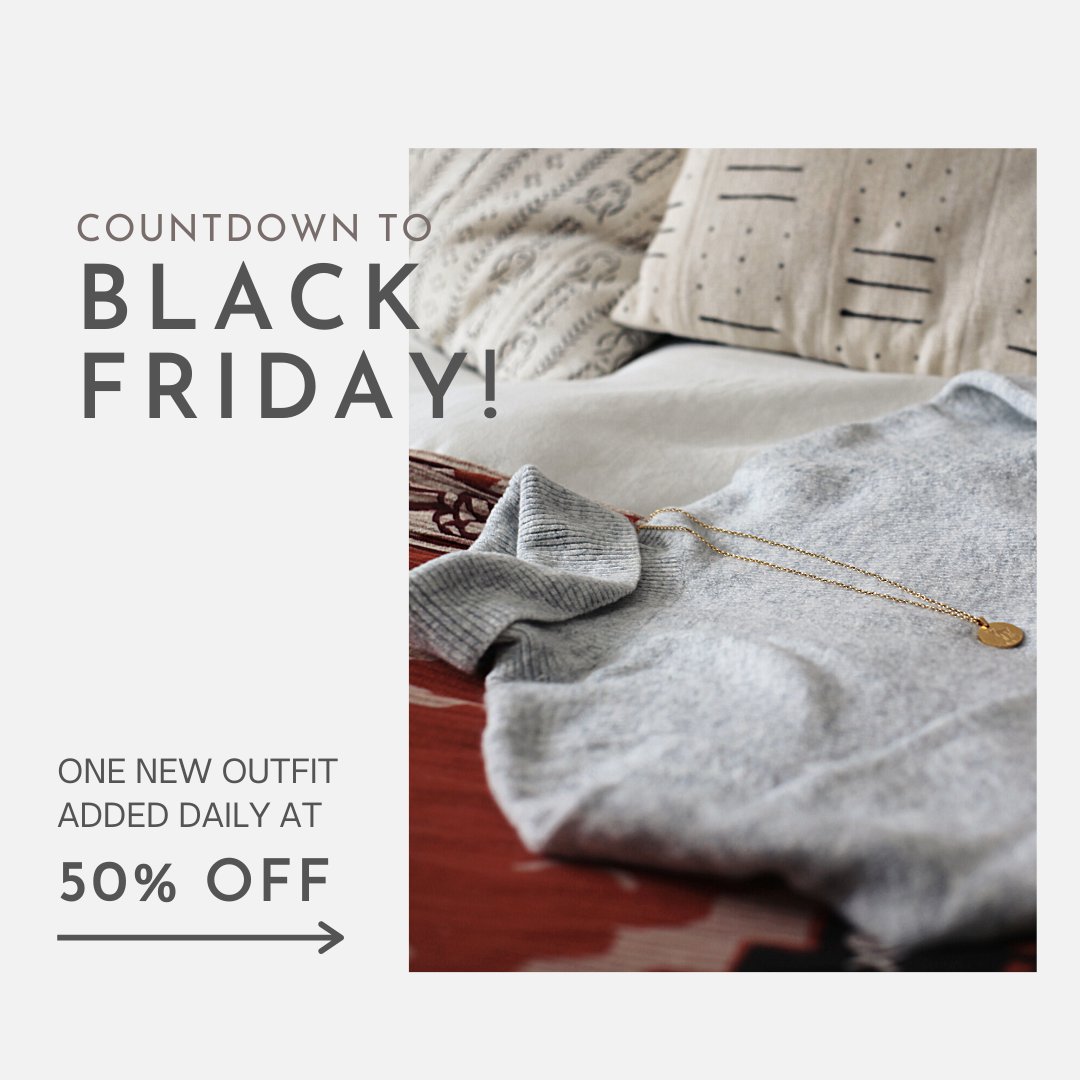 Orb_Tweets's tweet photo. Our Countdown to #BlackFriday sale starts now. One new outfit will be added daily at 50% off all week. Keep checking back so you don’t miss out on your favourites! #OrbClothing https://t.co/kd12DS4QrX