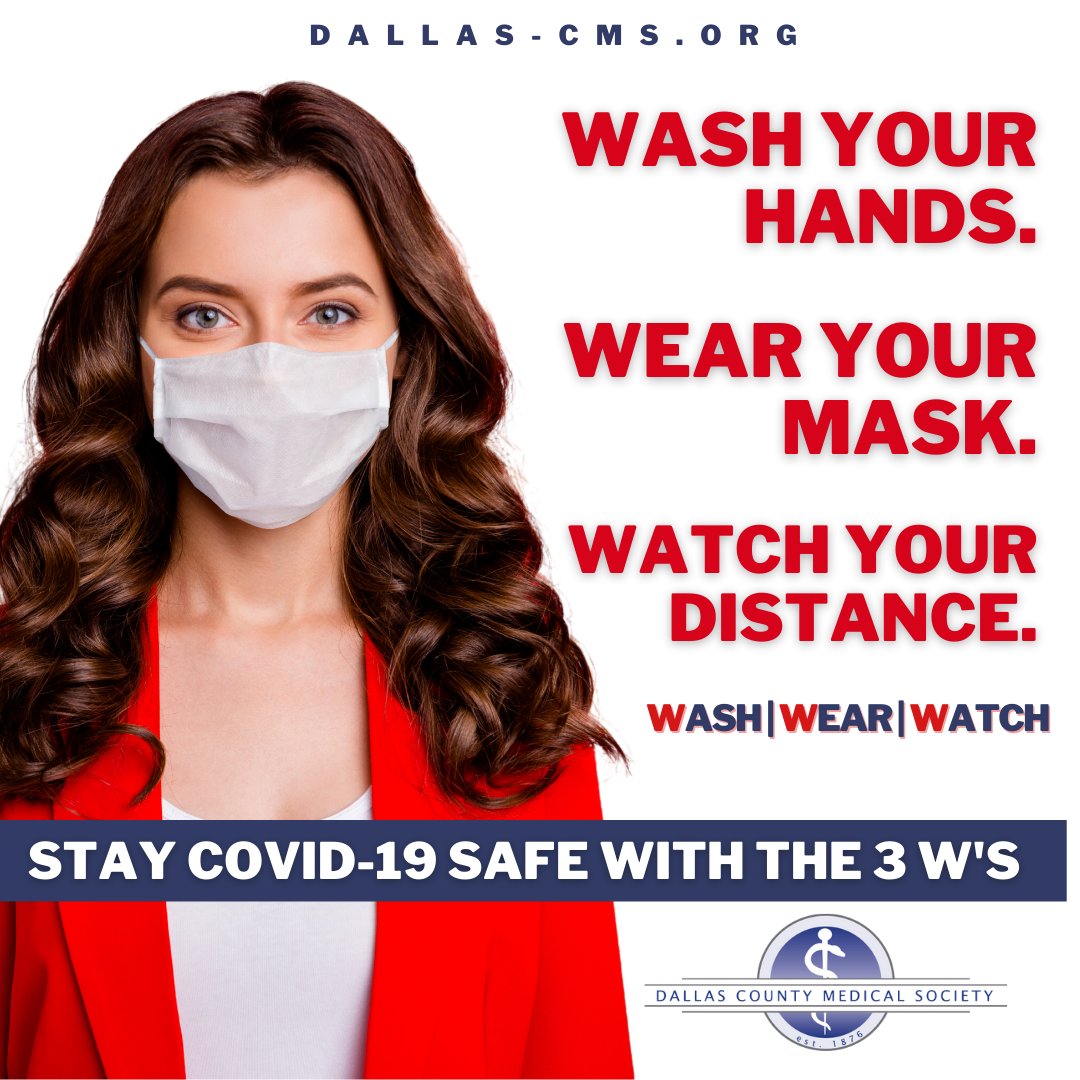 DallasCMS's tweet photo. Getting together with family for the holidays? North Texas physicians are advising the community to follow the 3 W's to keep you and your loved ones safe. Like & retweet with your family, friends, colleagues, and patients!
#StaySafeDallas #MaskUp #COVID19 #TogetherWeCan #DCMS https://t.co/OsX16o7HyM