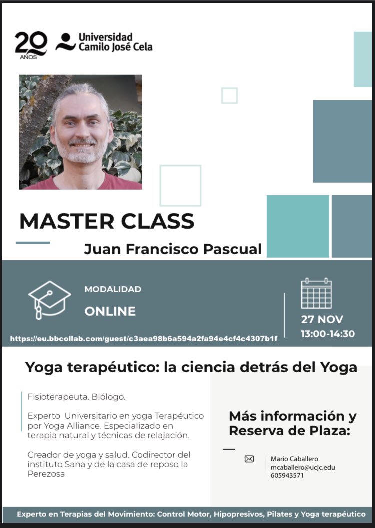 Ofrecemos una máster class en formato online el 27 de noviembre de 13:00 a 14:30. Gran oportunidad para aprender sobre Yoga terapéutico y totalmente gratuito. ¡Reserva tu plaza!