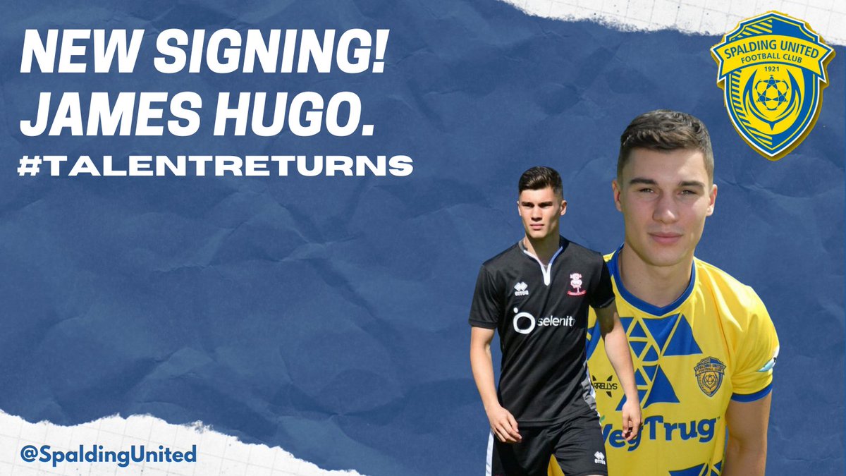 BIG NEWS! The hugely talented James Hugo has returned to the Tulips Squad. Spalding United are delighted to sign former Lincoln City and Frickley Town Defender ✅🌷⚽️
Welcome back <a href="/JamesHugo_/">James Hugo</a>