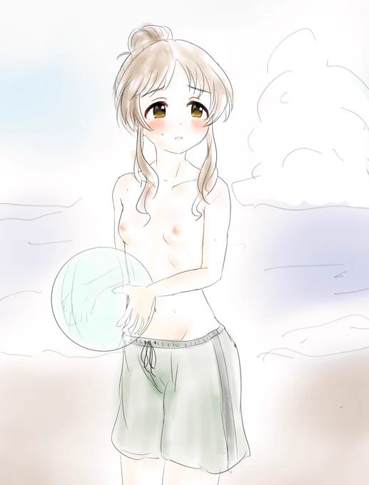 高森藍子の男水着チャレンジを描け 