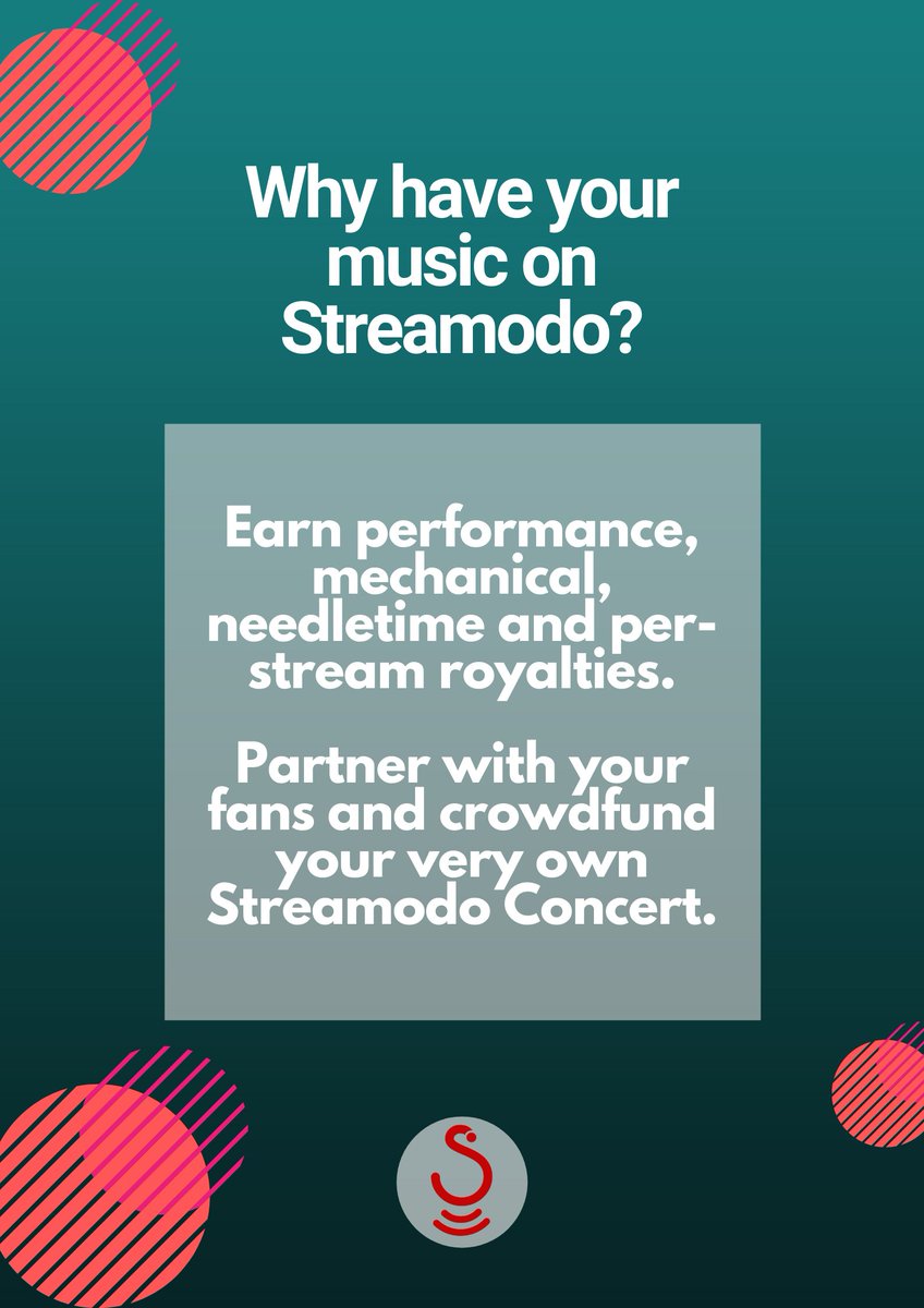Streamodo1's tweet photo. Hey artists! Why have your music on #Streamodo? https://t.co/hY706k3Abe