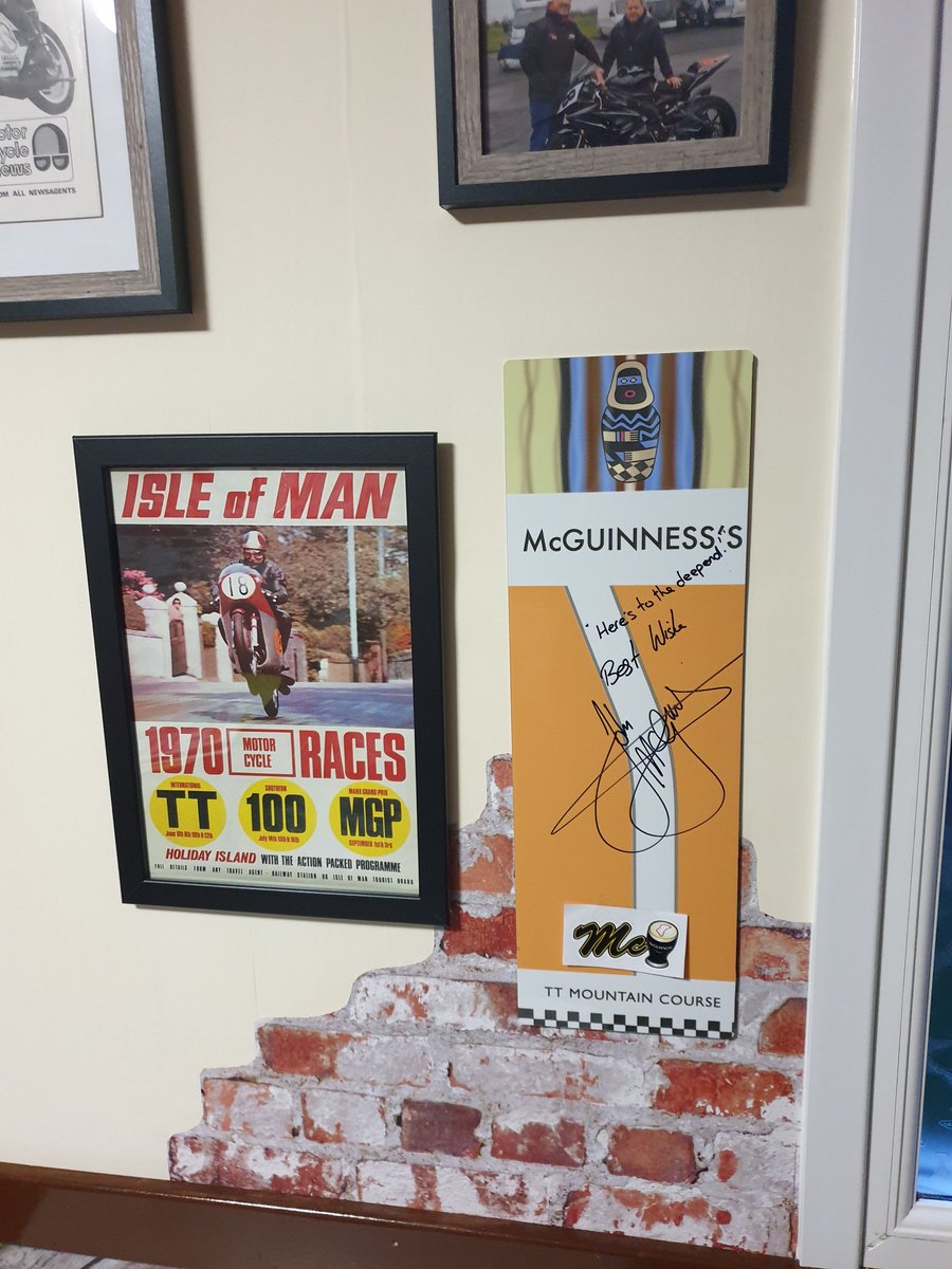 Thanks <a href="/jm130tt/">John McGuinness MBE</a>....pride of place hanging in the deepend pub....