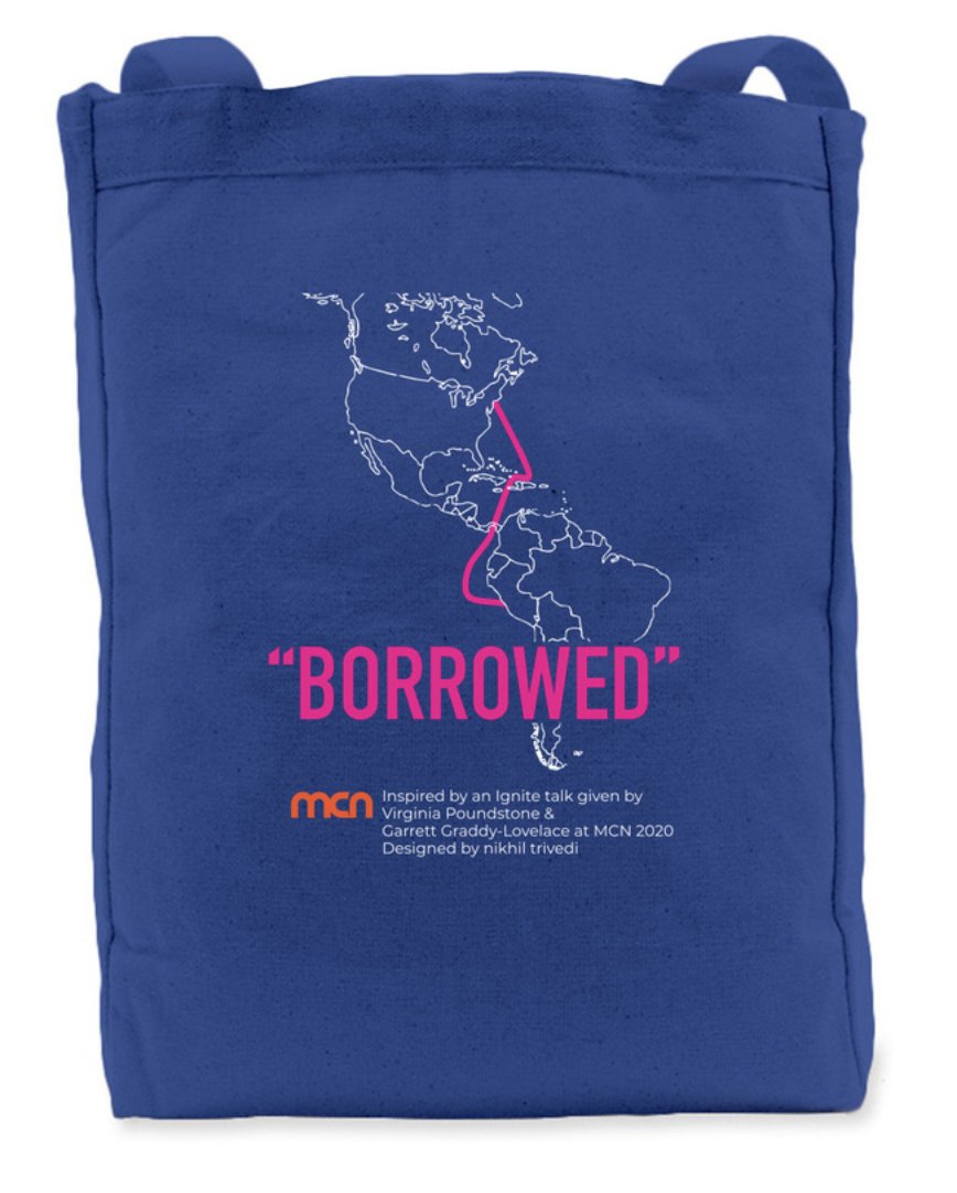 nikhiltri's tweet photo. #MCN2020 totes and shirts sale ends Friday! All proceeds go to @MuseumWorkers Relief Fund and an MCN2021 mutual aid fund. Wrap a gift to your favorite museum person in a tote bag or wrap them in the hug you wish you could give with a sweatshirt. https://t.co/kzMGmfoMbl 💖💖💖 https://t.co/7Sk4WPHjiQ