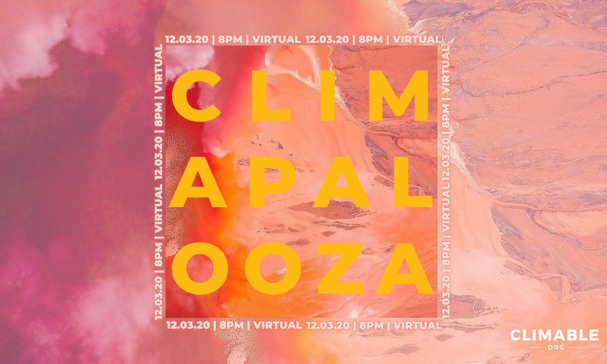 Join @Climable at #CLIMAPALOOZA, their 3rd #climateaction rally & benefit concert, 12/3 @ 8pm ET! It’s virtual, free & open to the public ( 💗donations). Connect w/ a community working to solve the climate crisis by making climate science accessible and inspiring action!