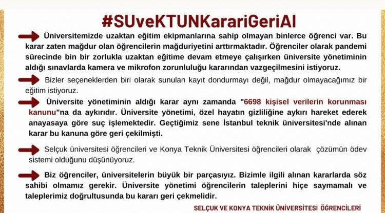 Turkuazi's tweet photo. #SUveKTUNKarariGeriAl #SUveKTUNKarariGeriAl
Pandemi döneminde olduğumuz ve hepimizin zorlu şartlardan geçtiği dönemde zorlaştırılmış eğitim istemiyoruz 

@adalet_bakanlik
@BaburOzcelik
@ProfDrMetinAksy https://t.co/pHe18ezxMo https://t.co/nsKZmHtbVW