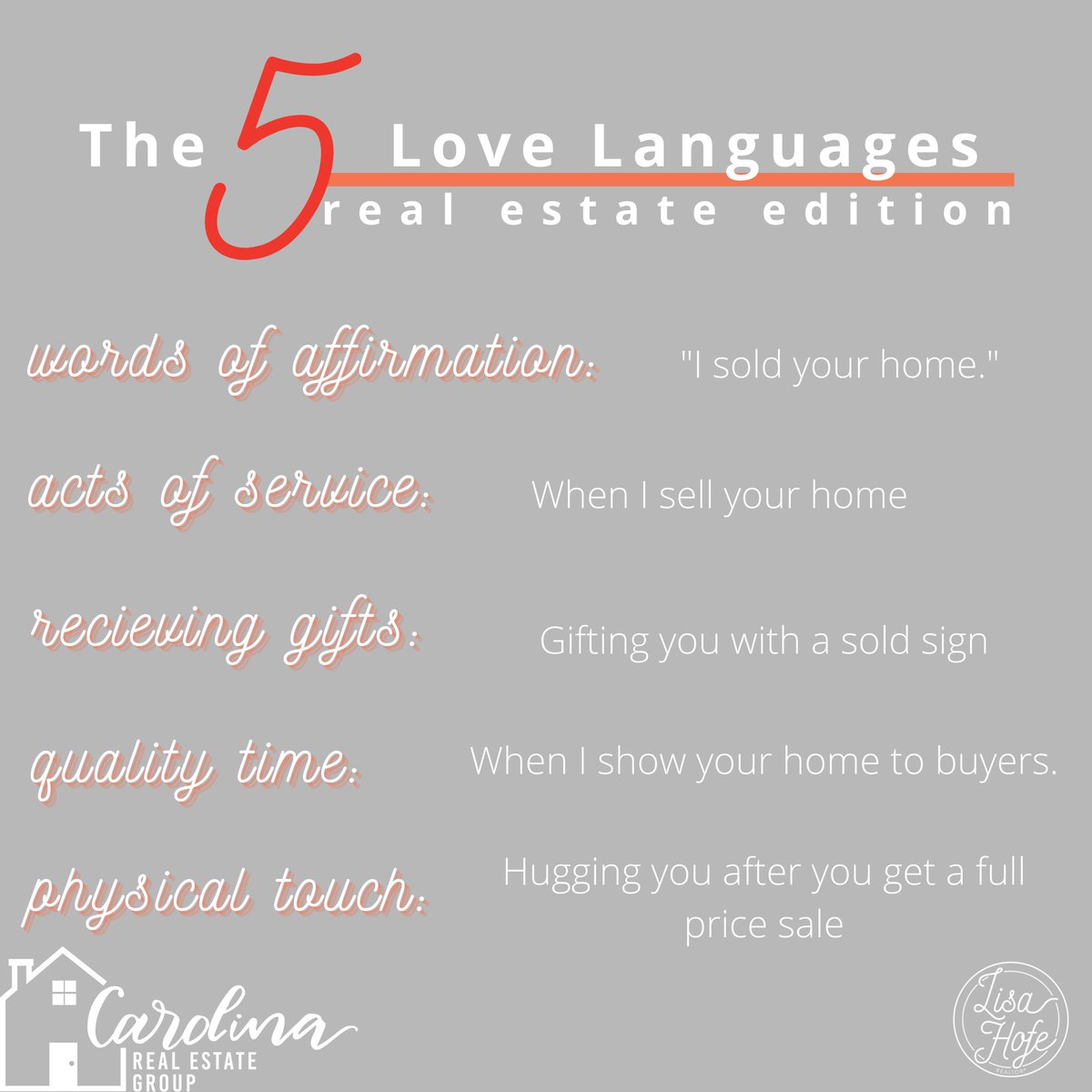 LisaHofe's tweet photo. LOVE LANGUAGES - Realtor edition https://t.co/j6zmWJn1DL