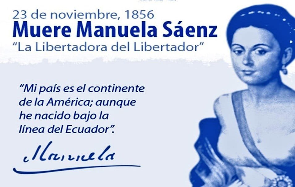 #MESVenezuela
Un 23 de noviembre de 1856, a la edad en 59 años, muere en Paita, Perú, Manuela Sáenz, patriota ecuatoriana y compañera sentimental de Simón Bolívar.
Reconocida como heroína de la Independencia de América del Sur y como Libertadora del Libertador. ✊🇻🇪🇵🇪