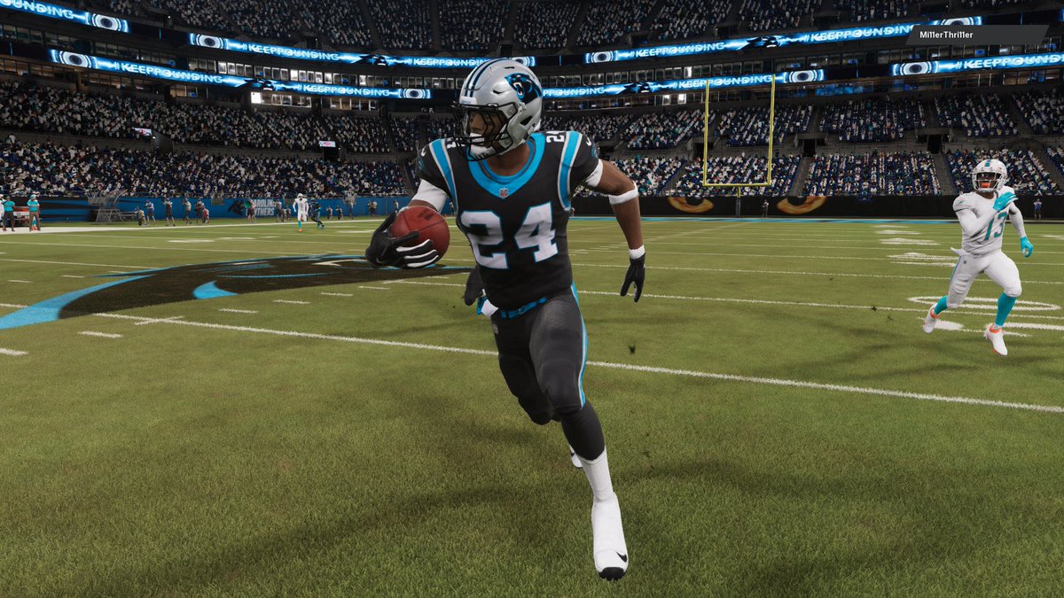 Panthers_MBL's tweet photo. Week 16 || Panthers 28 Dolphins 17

We come away with the W despite being more than doubled on time of possession. Miami had a 17 play drive at one point. Moore and Samuel helped us keep pace and a pick six by Westry gave us the lead for good. https://t.co/3bAnJyrpri